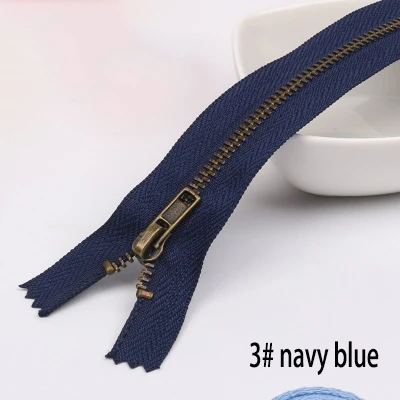 3 navy blue 5 шт. Meetee 3#5#20 см закрытые Металлические молнии бронзовые зубы для карманных брюк сумка портной DIY Швейные Инструменты Аксессуары для одежды - Цвет: 3 navy blue