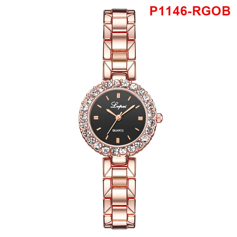 

Women Fashion Quartz Watch Bracelet Set Alloy Band Rhinestone Round Dial Wrist Watch Set LXH