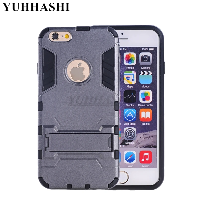 Yuhashi противоударный жесткий чехол с подставкой для iPhone 5 SE, защитный чехол с держателем для задней панели телефона, для iPhone 5S, SE чехол-бампер