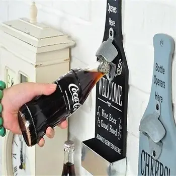 

1PC Anti-rust Metal Cap Bottle Opener Kitchen Bar Wall Mounted Beer Glass [4]