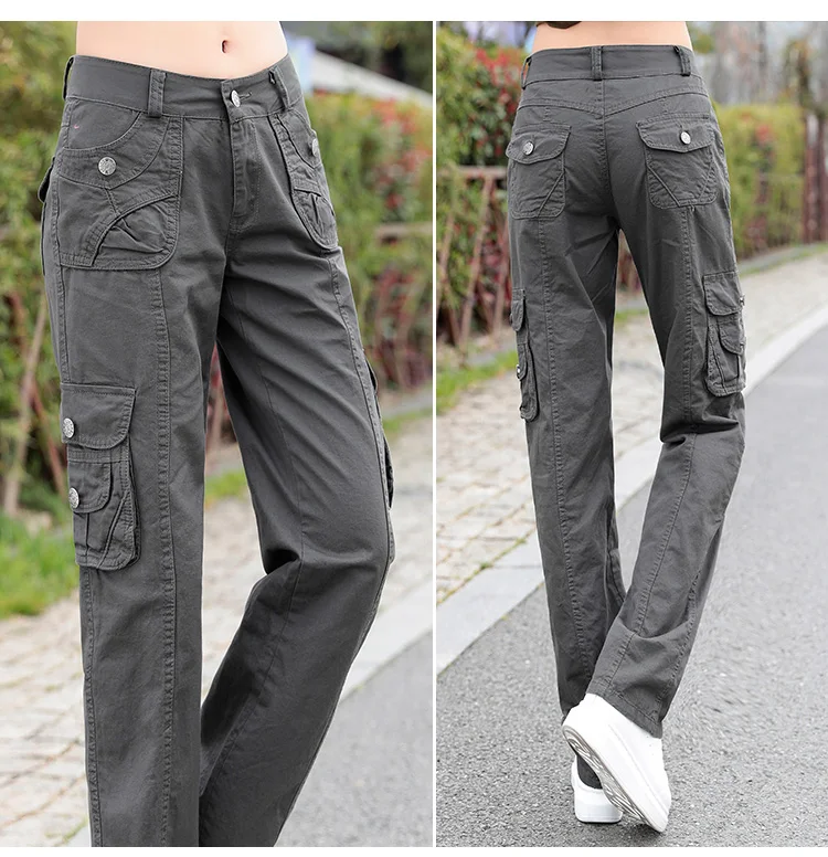 Pantalones Cargo informales para mujer, pantalón completo, novedad| Pantalones y pantalones capri| - AliExpress