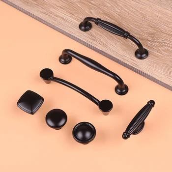 Cabinet door handle black aluminum durable kitchen cabinet drawer handles multiple styles optional