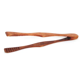 

1 Pcs BBQ Tools 26.5cm Wooden Health and Environmental Protection Grilled Food Clip Barbecue Accessories Outdoor Portable Tongs