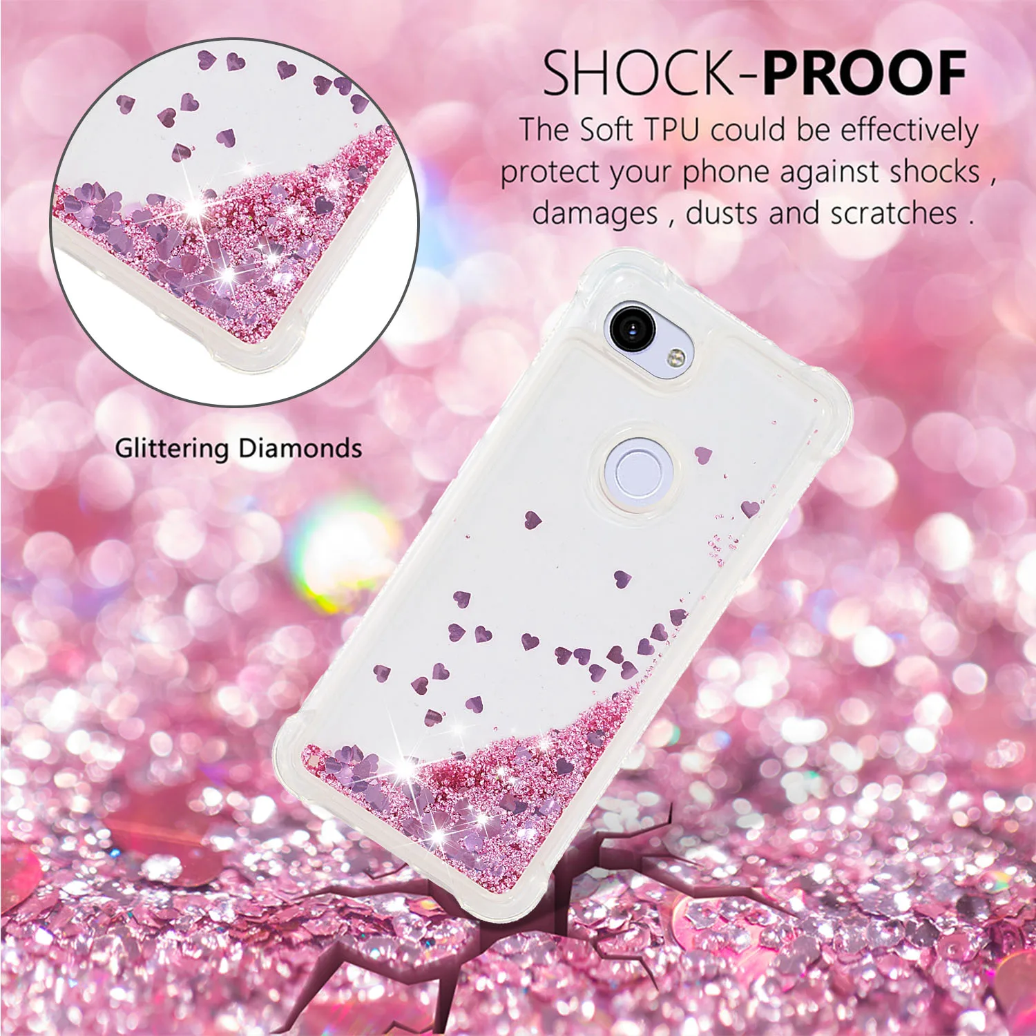 Quicksand TPU Coque For Google Pixel 3 3 XL Cover Liquid Glittering Bling Silicone Shell For 5