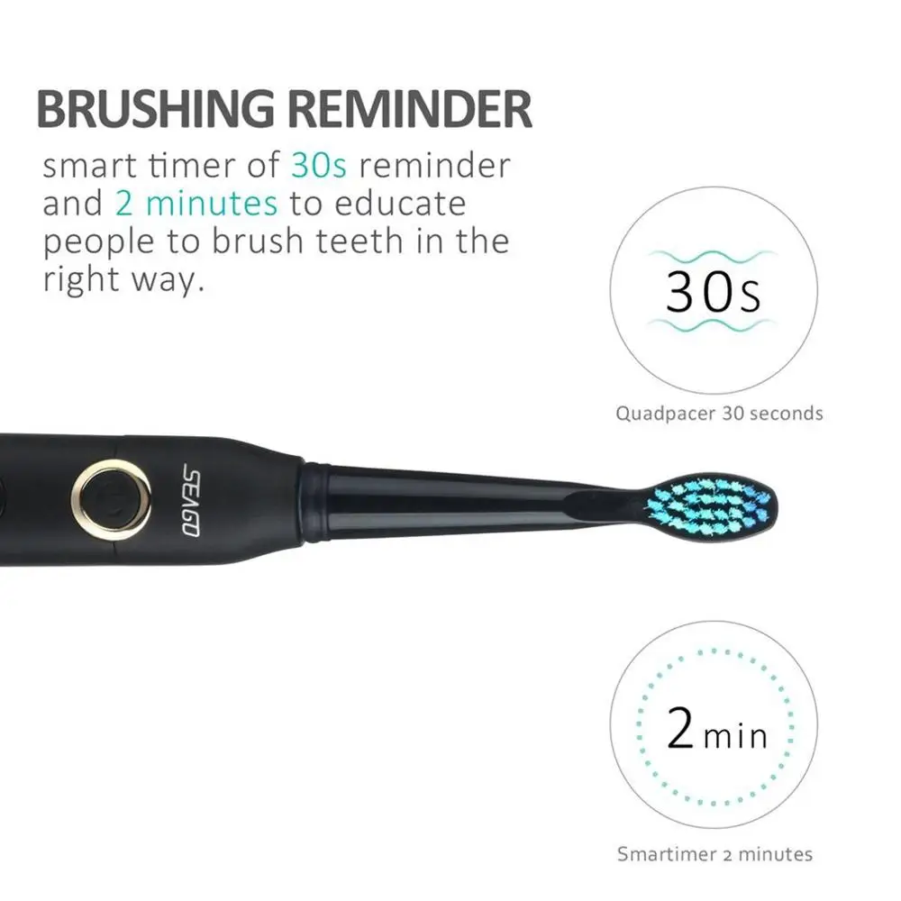 Seago SG-507 Electric Toothbrush Smart Timer Sonic Brush USB Rechargeable Waterproof Tooth Brush for Adult Seago SG-507 Electric Toothbrush Smart Timer Sonic Brush USB Rechargeable Waterproof Tooth Brush for Adult