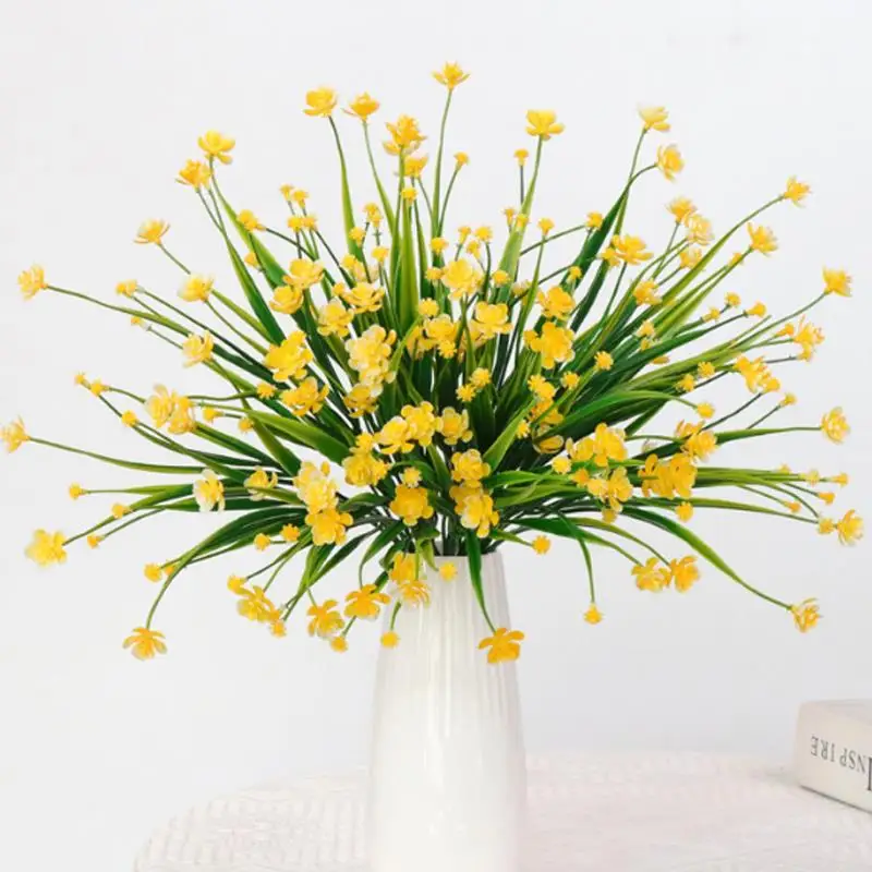

3 Branches Artificial Flower 7-Branch Plastic Fake Flower Lotus Flower Lifelike Faux Plant for Home balcony garden wedding decor