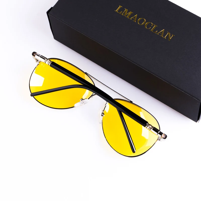 Мужские поляризованные солнцезащитные очки для ночного вождения, брендовые дизайнерские желтые линзы, очки для ночного видения, очки для вождения, очки для уменьшения бликов