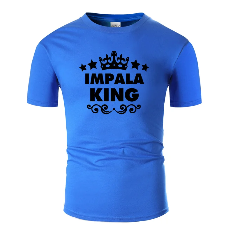 Новая модная Классическая футболка impala king, мужская и женская белая мужская футболка с коротким рукавом, размер S-5xl