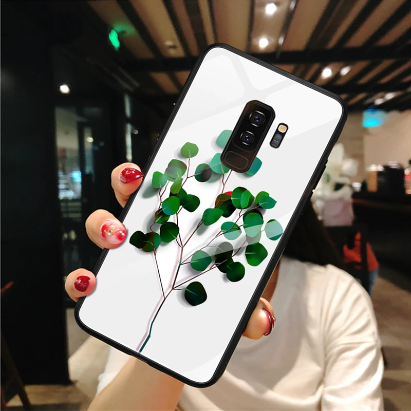 Закаленное Стекло чехол для телефона для samsung S8 S9 S10 плюс S10e A20 A10 A30 A50 A70 M20 A7 3D чехол с рисунком в армейском стиле, с принтом в виде цветов и мягкий чехол - Цвет: ShuZ