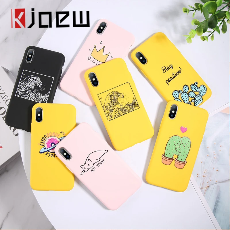 

KJEOW Funny Cartoon Avocado Phone Case For iPhone 11 Pro Max 7 8 6 6s Plus TPU Silicone Cover for iPhone X XR XS Max Soft Cases