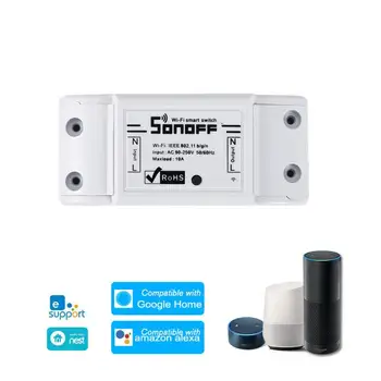 

10pcs SONOFF Basic Wifi Switch for Alexa Google Home Timer 10A/2200W Wireless Remote Switch Smart Automation Module ewelink