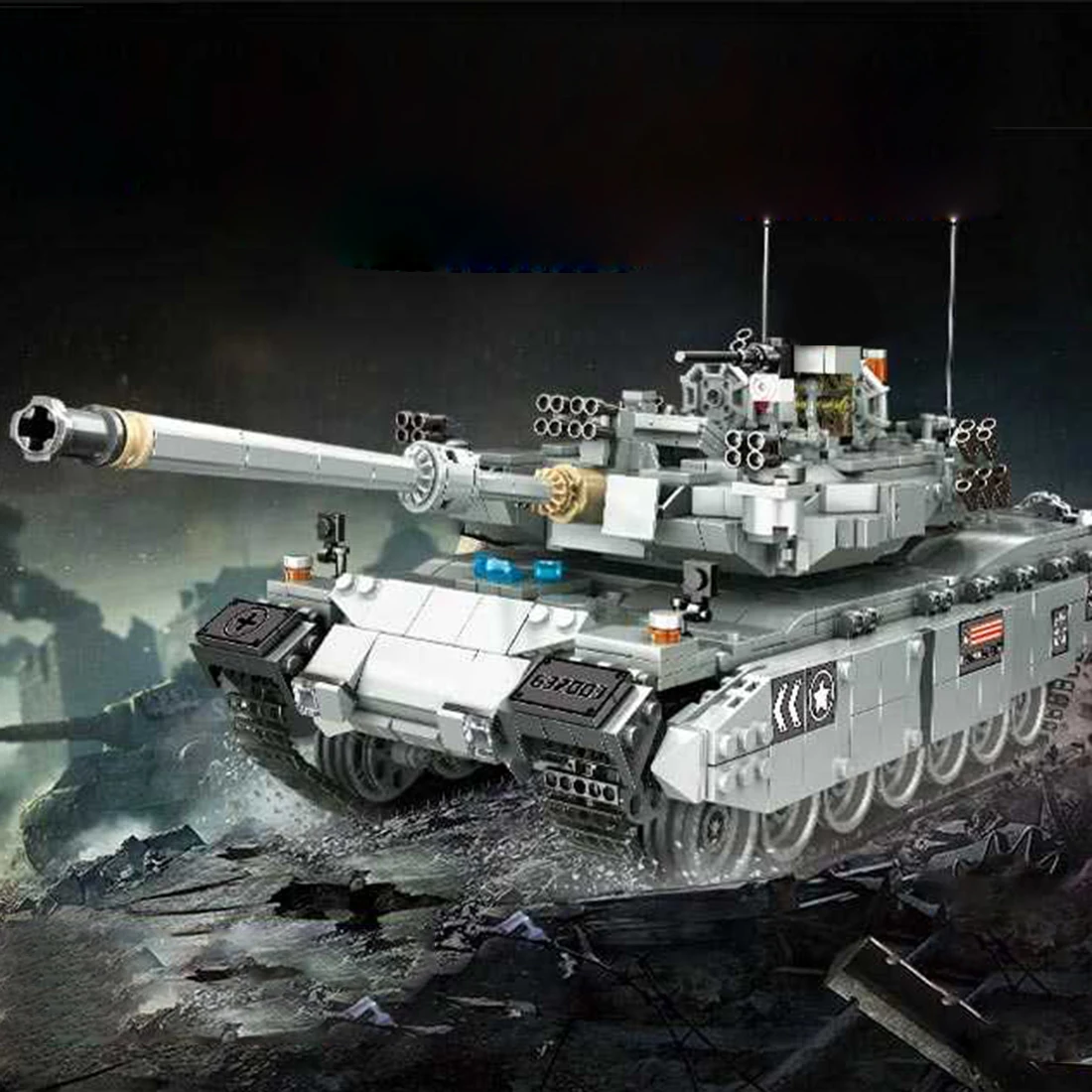 1747Pcs WW2 Swat Military Tank Bricks Weapons Tank German Leopard 2 Tank Building Blocks Model 3