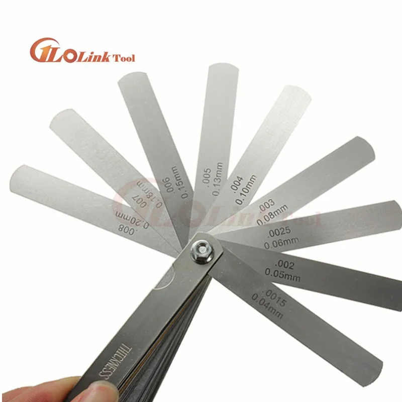32pcs in 1 Feeler Gauge 0.04-0.88mm Stainless Steel Gap Gauge High Precision Foldable Measuring Tool Plug