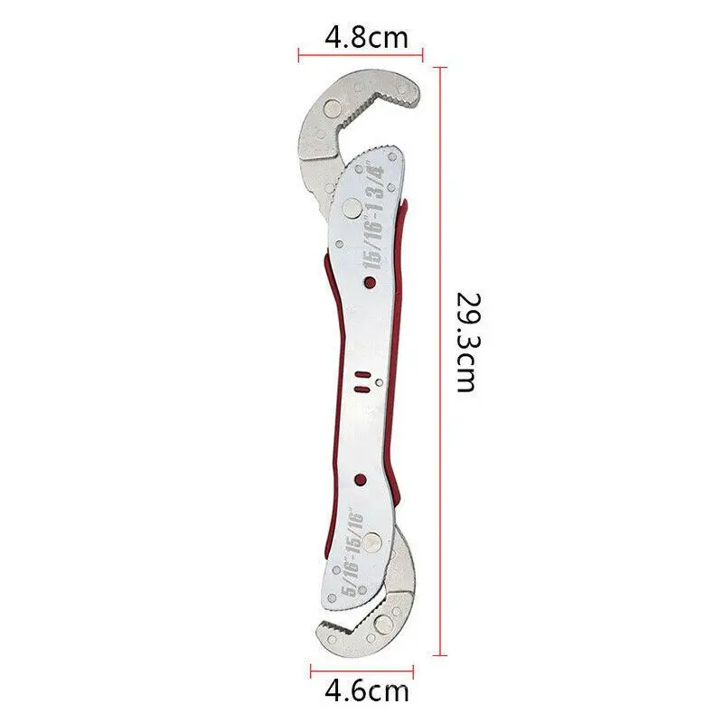 9-45mm Adjustable Magic Wrench Multi-function Universal Spanner Tool Sliver Color 29.5*4.3*4.8CM