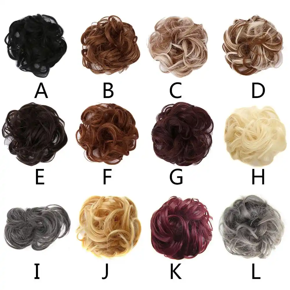 Women Girls Synthetic Hair Extension Bun Donut Updo Ponytail