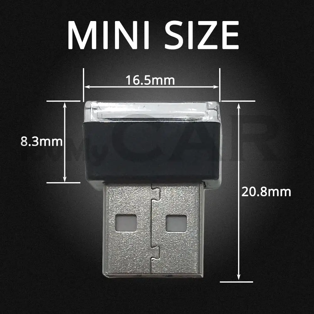 Автомобильный светодиодный атмосферный светильник с USB декоративный аварийный