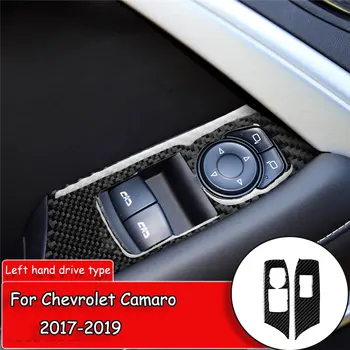 

Car styling Carbon Fiber Sticker for Chevrolet Camaro 2017-2019 Car Window control panel Trim Cover Sticker