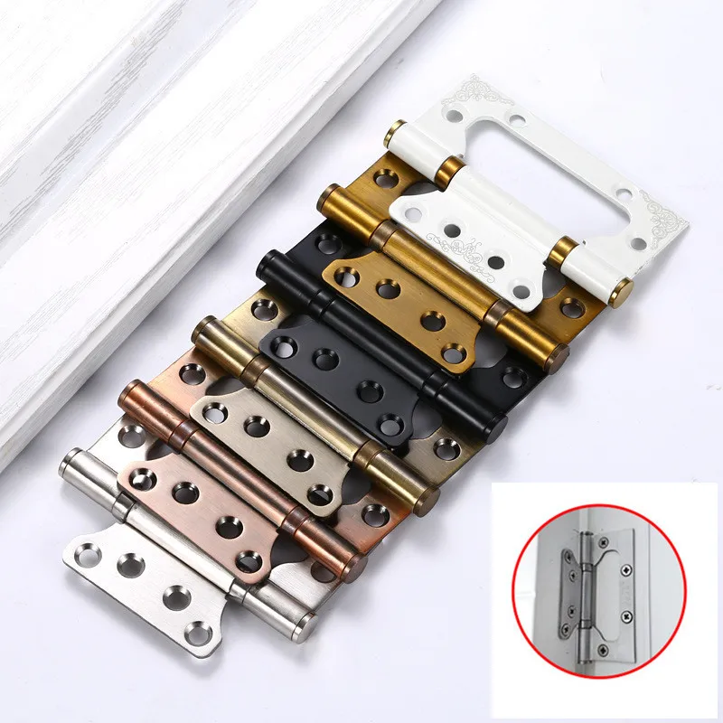 

2pcs Stainless steel hinge Furniture Accessories cupboard Wooden Cabinet bedroom door Free slotting Mute Foldable Flat hinge