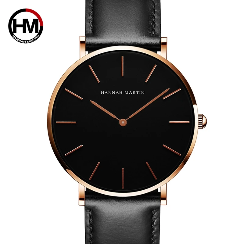 Dropshipping Mens Full Black Slim Simple Unisex Wristwatch Top Fashion Brand Sport Casual Waterproof Watches Relogio Masculino 5