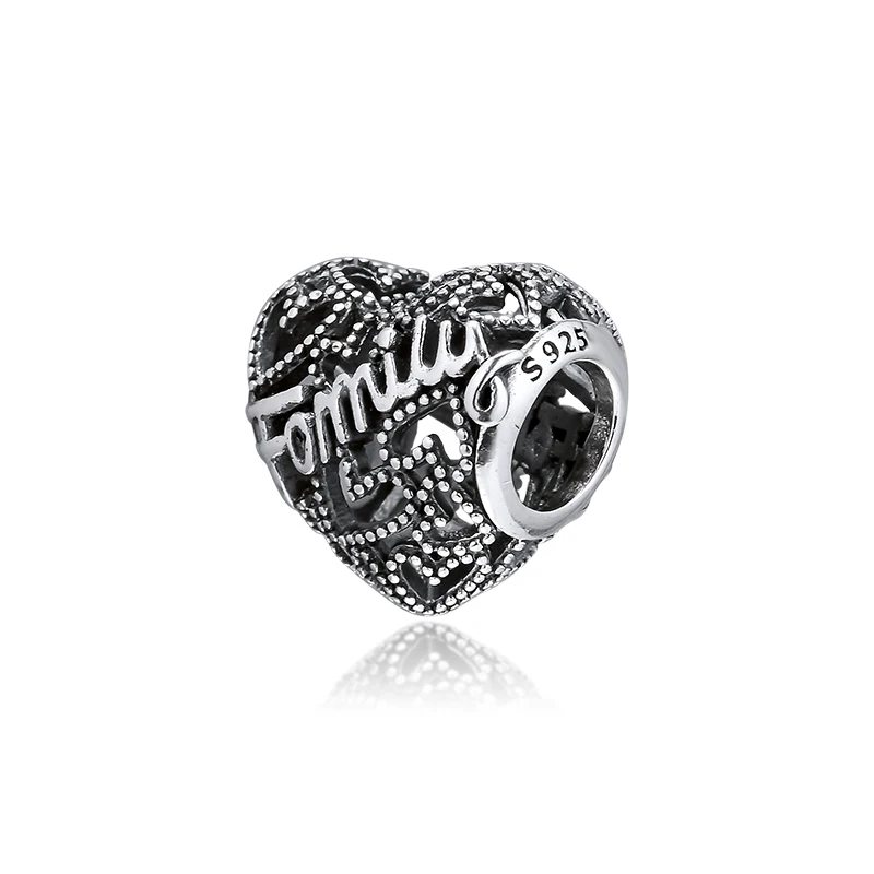 CKK Fit Pandora браслет семейное Сердце Бусины Для Подвески для изготовления украшений Стерлинговое Серебро 925 оригинальные бусины Шарм Berloque