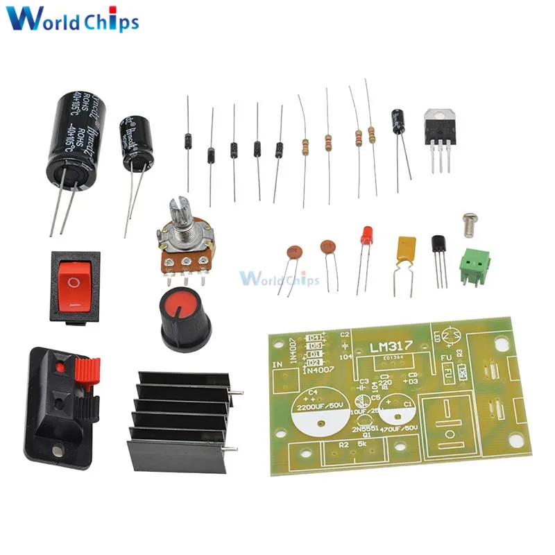 LM317 DIY Набор понижающий модуль питания регулируемый регулятор напряжения