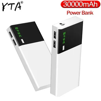 ソーラーパワーバンク外部バッテリー2 usb led 30000mah powerbankポータブル携帯電話ソーラー充電器xiaomi mi iphone xs 8プラス