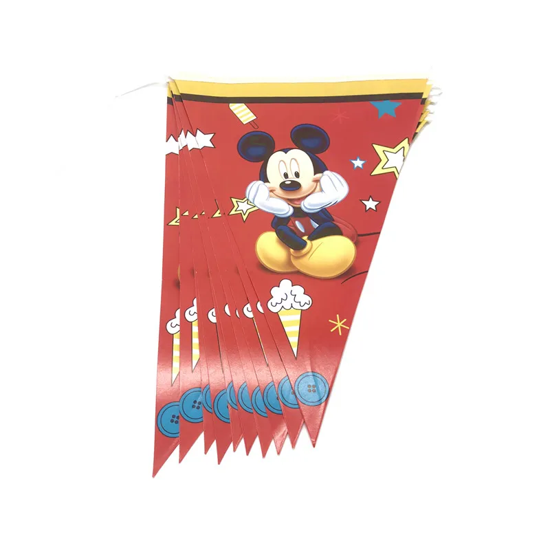 Микки Маус тематические праздничные товары для дня рождения бумажный стаканчик, тарелка соломинки флаги выдувные вечерние скатерти для детей игрушки декор воздушные шары