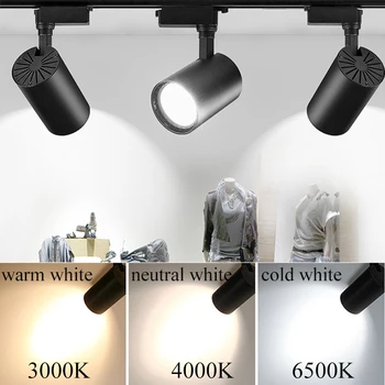 

220V COB Track Lamp Led Track Lights Lighting Fixture 12W 20W 30W 40W Spotlights Ceiling Lamps for Cloth shop Home Bedroom