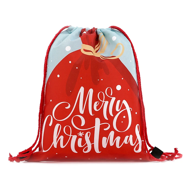 GC-1 new backpack fashion Women mini drawstring Christmas Backpack 3D printing travel softback bags men mochila drawstring bag Girs - Цвет: GC-1