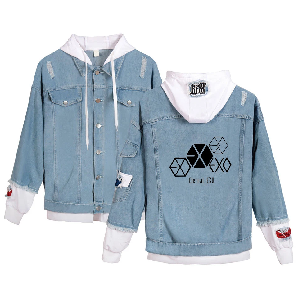 Джинсовая стеганая куртка Kpop EXO PLANET #5 джинсы хараюку толстовки с капюшоном одежда