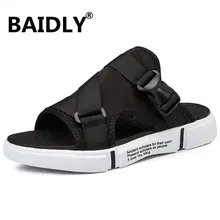 Летние мужские сандалии; пляжные повседневные мужские шлепанцы; дышащие сандалии для мужчин; обувь без застежки; Гладиаторы с открытым носком; мужская повседневная обувь