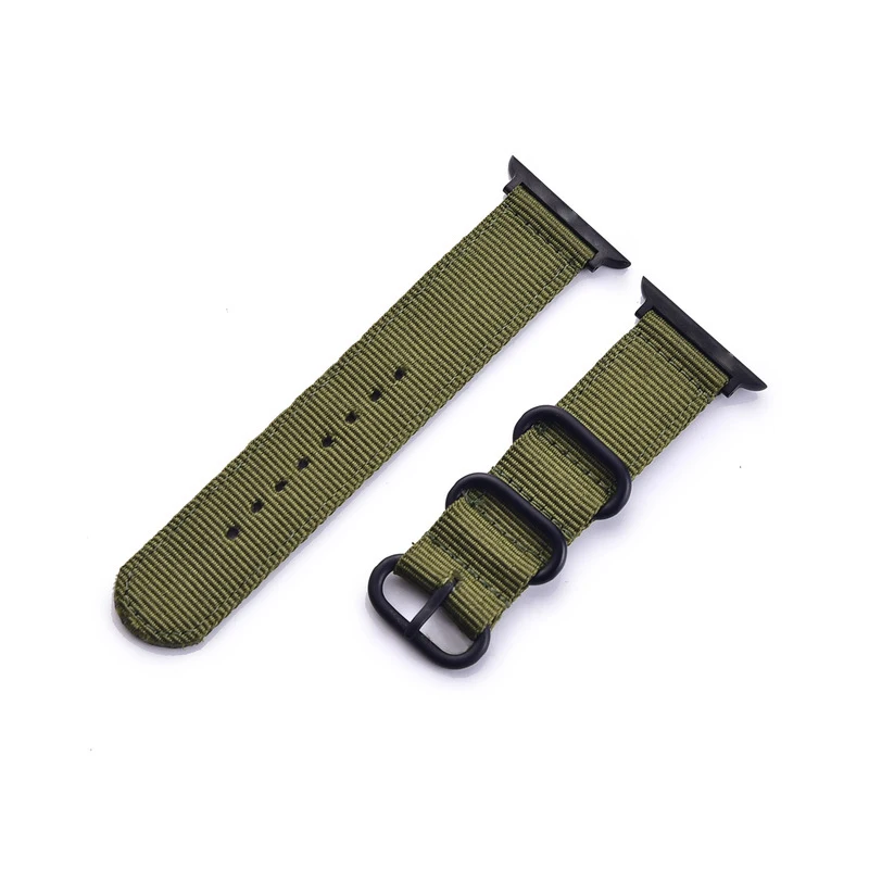 Army Green Watchband Нейлоновый ремешок для часов Apple Watch, серия 4, 40 мм, 44 мм, для iWatch 1, 2, 3, ремешок 38 мм, 42 мм, браслет на запястье, спортивный ремешок для улицы - Цвет ремешка: Army Green Watchband