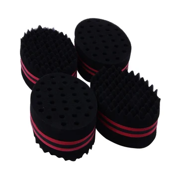 

Set of 4 Hair Brush Sponge Twist Wave Barber Tool For Dreads Afro Locs Twist Curl Black red