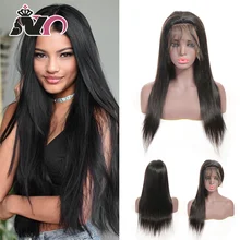 NY Hair 13*4 кружевные передние человеческие волосы парики перуанские прямые предварительно выщипанные Детские волосы 8-28 дюймов не Реми волосы кружевные передние парики