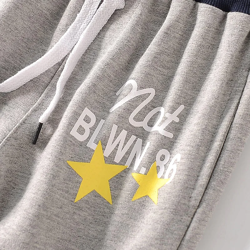 Bailiwieni/ г. Новые Осенние Стильные повседневные детские штаны с английскими буквами и звездами