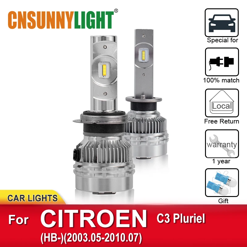 CNSUNNYLIGHT светодиодный лампы для автомобильных фар CITROEN C3 Pluriel HB 2003-2010 лампа