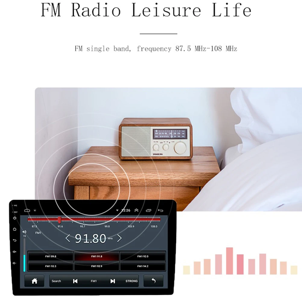 Android 10 Car Monitor Video Player Multimedia Player WiFi Bluetooth GPS Head Unit 1080HD Display Universal Auto Stereo GPS Map