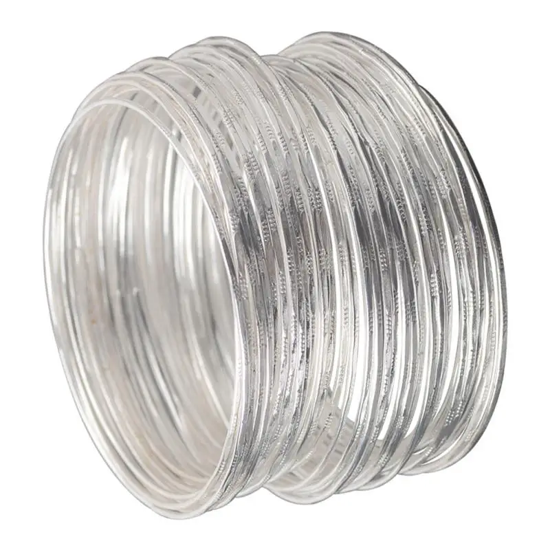 50pcs Indian Style silver color Alloy Bracelet Bangles Set Women Stackable Bangle