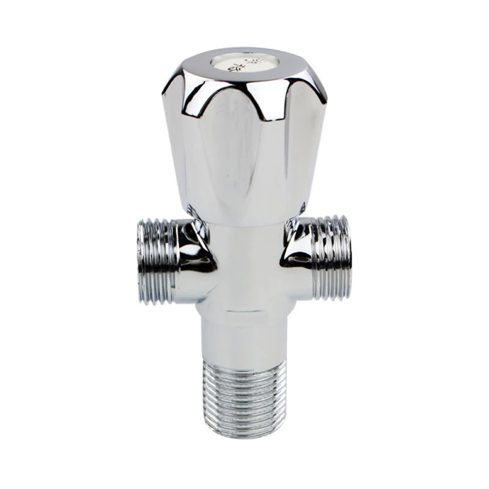 All Copper 4 Points Three-way Angle Valve Multi-function Washing Machine Triangle Water Stop Valve Double Outlet