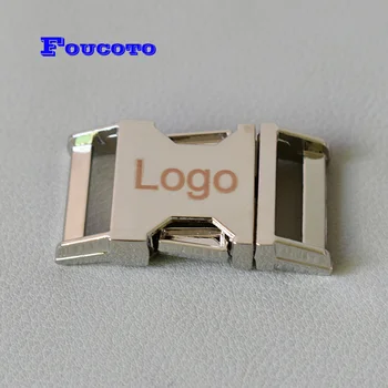 

100pcs Engrave logo ID name metal hardware belt buckle 20mm for paracord dog collar clip buckles DIY sewing accessories hardware