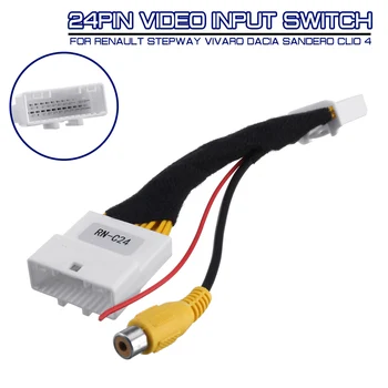 

Original 24Pin Video Input Switch Reverse Parking Camera RCA Adapter Cable For Renault Stepway Vivaro Dacia Sandero Clio 4