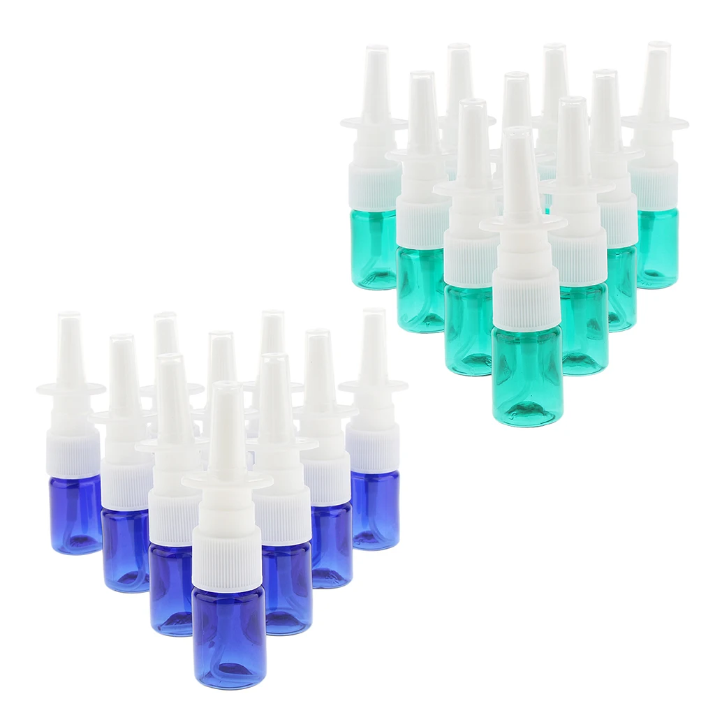 20Pcs Empty Nasal Spray Bottle Amber Glass Fine Mist Vials Sterile Nasal Sprayer for Makeup Water Perfumes Essential Oils 5ml