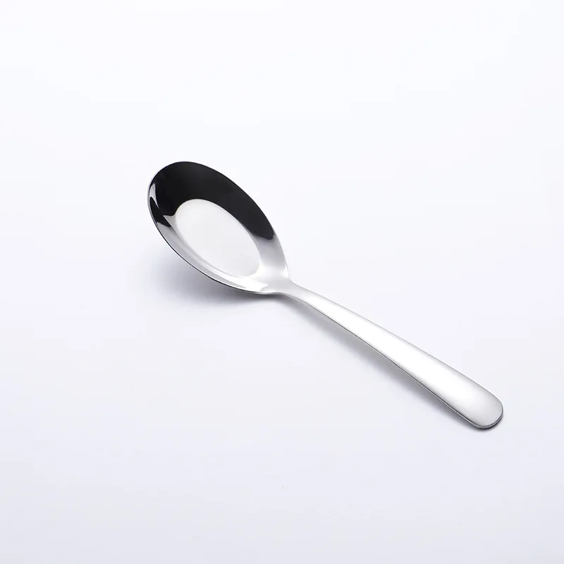 304 Stainless Steel round Handle Flat Spoon Large, Medium And Small Size 410 Chinese Style Household Ladel Spoon Wandering Peddl