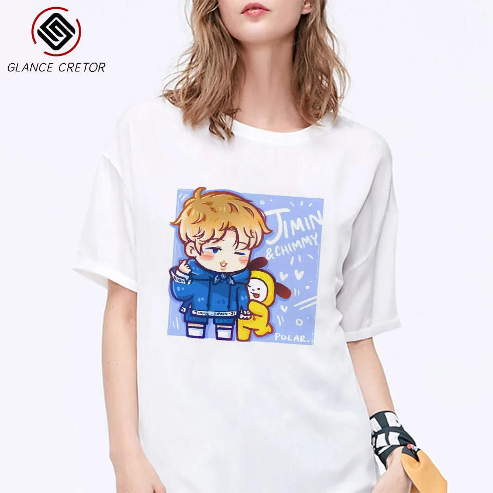 Kpop футболка JIMIN V JUNGKOOK Топ Футболка женская мужские корейские футболки топы с