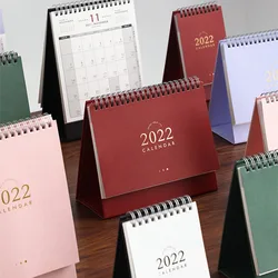 Calendrier de bureau à rabat en papier multicolore 2022, planificateur mensuel et quotidien pour l'école et le bureau 