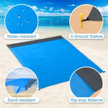 

Portable Picnic Beach Mat, Pocket Blanket Waterproof Beach Mat, Ground Blanket, Outdoor Picnic Mattress, Tent Mat