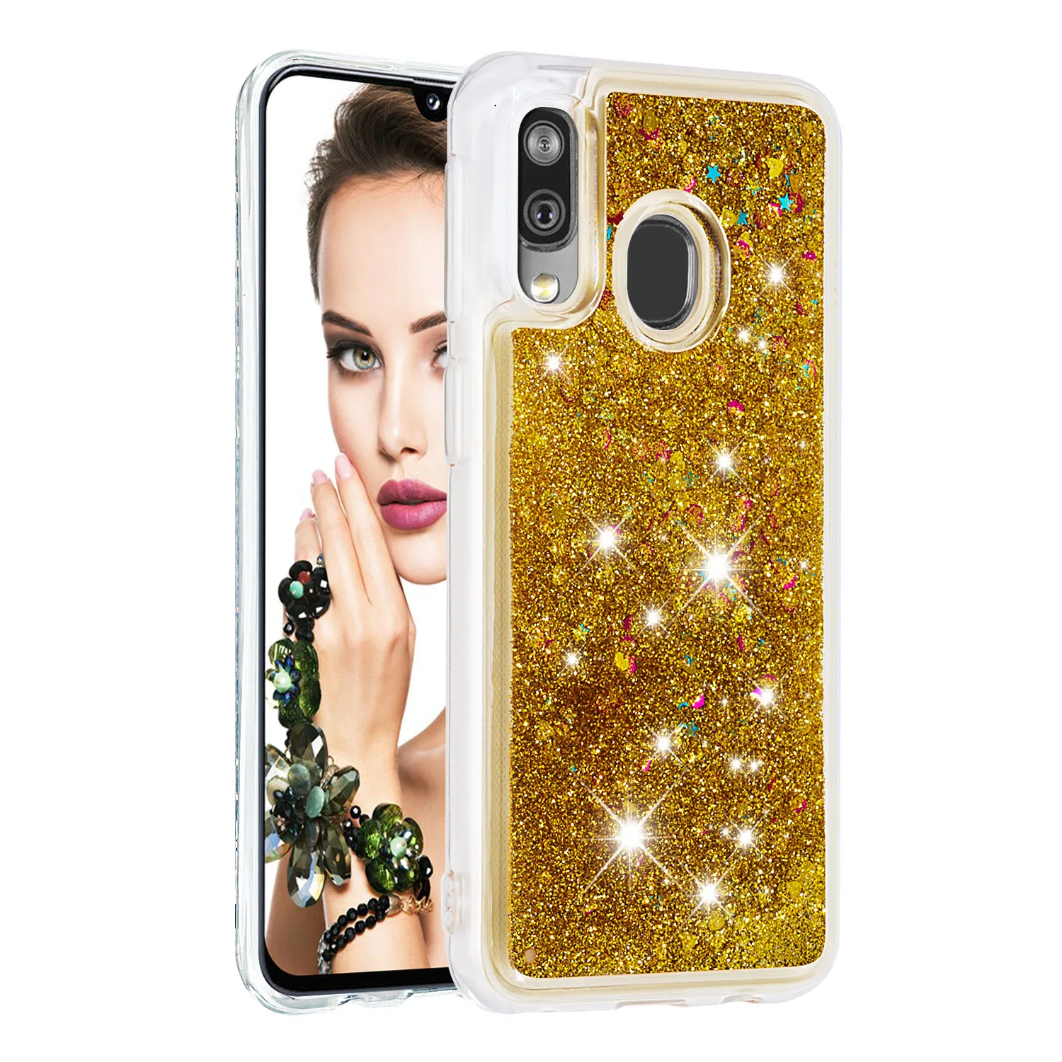Жидкий зыбучий песок телефонные чехлы для samsung Galaxy A20 A30 A40 A60 A80 A90 A10e A20e A2 Core M40 чехол Блестящий ТПУ задняя крышка Coques - Цвет: Золотой