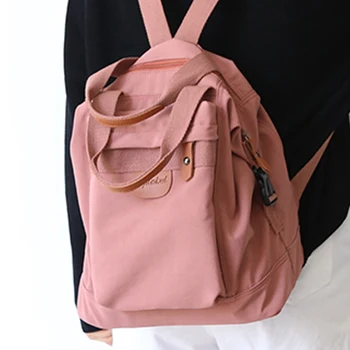 

EnoPella Fashion Leisure Women Backpack Female Knapsack Simple Style Cotton Grils School Bag for Teenager BookBag Mochilas