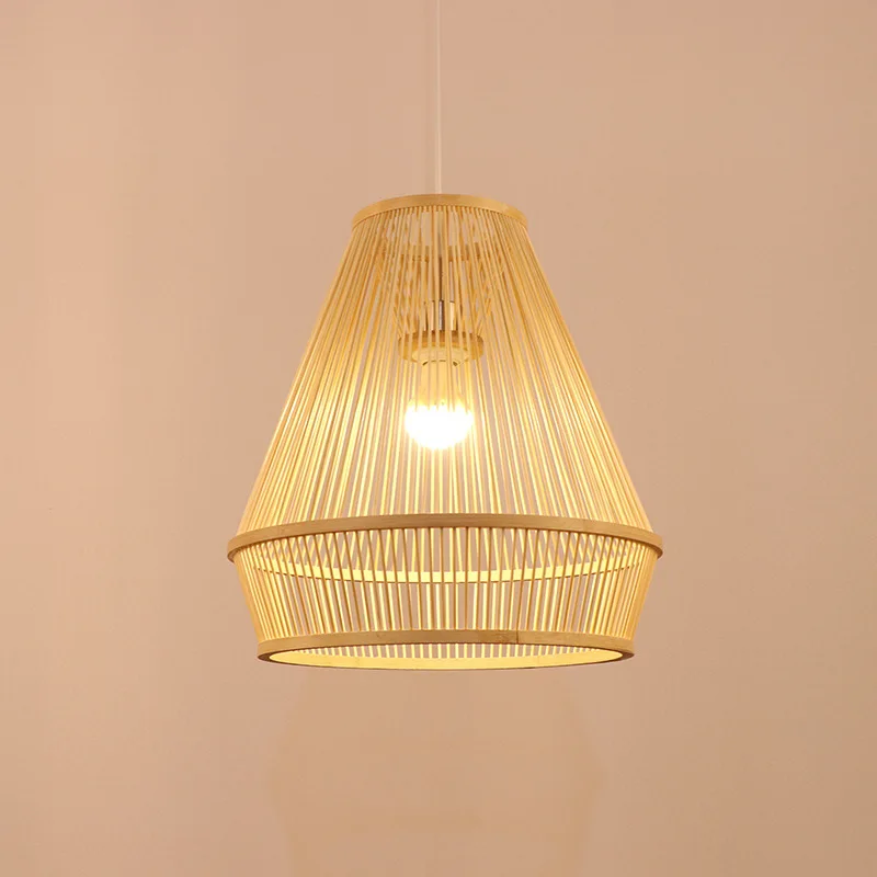 

New Style Japanese Style Zen Chandelier Simple Logs Restaurant Light New Chinese Style cha shi deng Handmade Bamboo Light Design