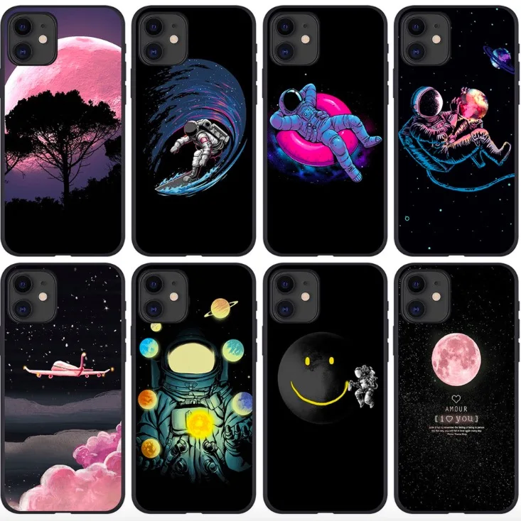 Креативный ударопрочный чехол для телефона с космонавтом iPhone 11 Pro Max X XR XS 7 8 Plus SE 2020